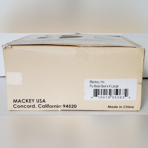 Mackey Bee Mine Fly Mask for Horses w/Fleece Binding Protection - Size XL - New - Picture 4 of 5